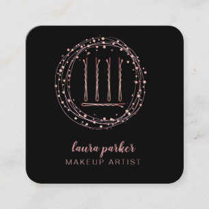 Stylist Rose Gold Bobby Buttone Makeup Artist Quadratische Visitenkarte