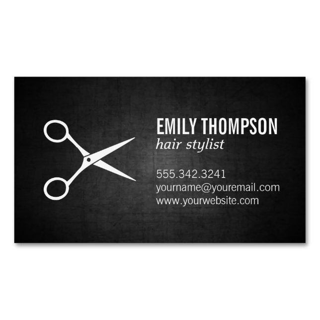 Stylist | Schafe | Hintergrund dunkler Textur Magnetische Visitenkarte (Vorderseite)