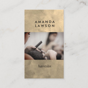Stylist schneiden   Gold Aquarelltextur Visitenkarte