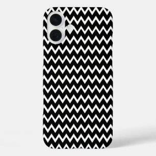 Stylist Schwarzweiß Zickzack iPhone 16 Plus Hülle