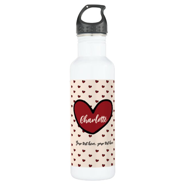 Stylist Sweet Heart Personalisierte Geschenke Vorl Edelstahlflasche (Vorderseite)