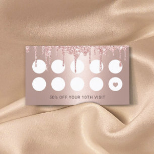 Stylistische Rose Gold Glitzer Tropfen Salon Loyal Treuekarte