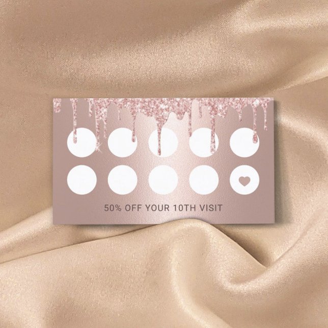 Stylistische Rose Gold Glitzer Tropfen Salon Loyal Treuekarte (Von Creator hochgeladen)