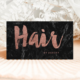 Stylistische Rose Goldtypografie aus schwarzem Mar Visitenkarte