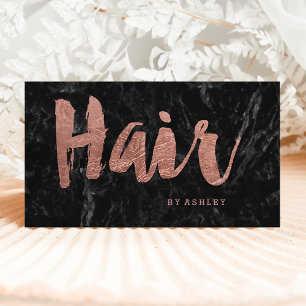 Stylistische Rose Goldtypografie aus schwarzem Mar Visitenkarte