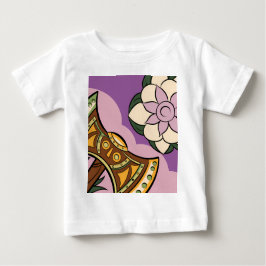 Stylized Axe and Flower Design Baby T-shirt