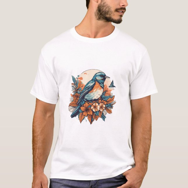 Stylized Bird T-Shirt Design – Soar with Freedom a (Devant)