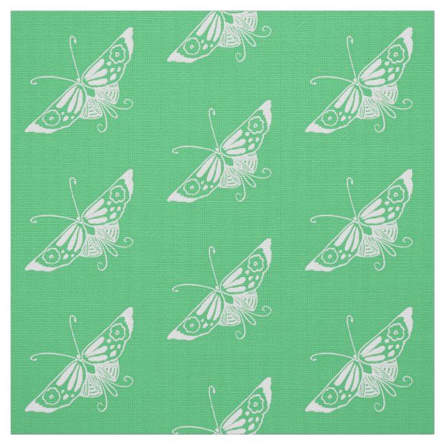Stylized Deko-Schmetterling, Minzen-Grün Stoff (Muster)