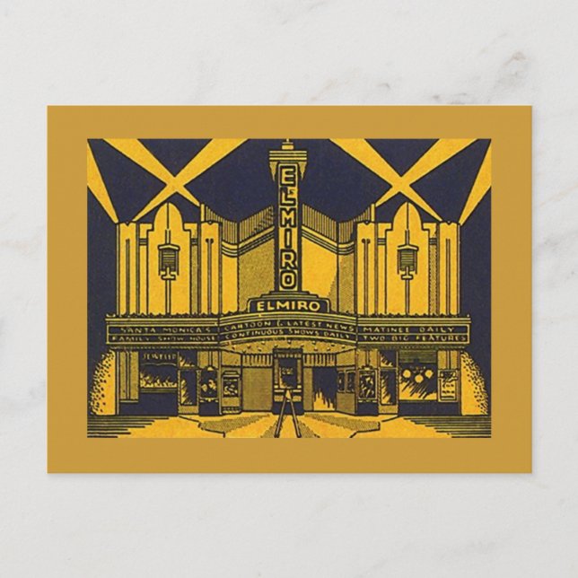 STYLIZED EL MIRO THEATER SANTA MONICA CA Postcard Postkarte (Vorderseite)