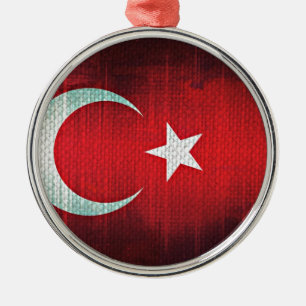 Stylized Flag Silbernes Ornament