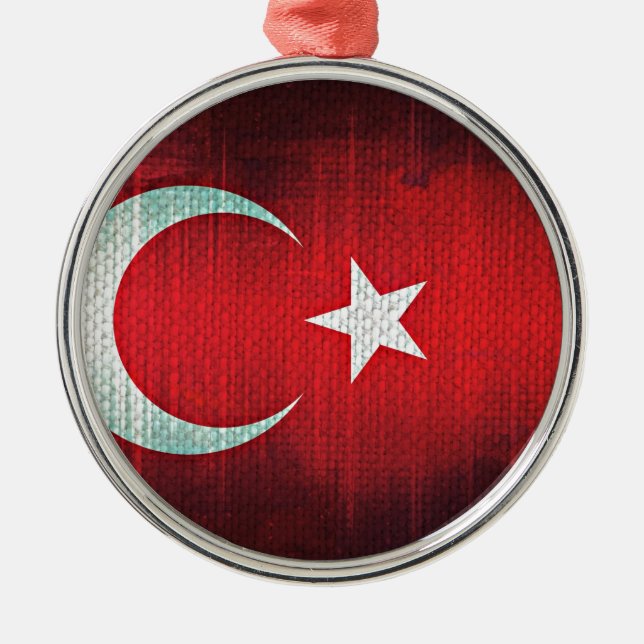 Stylized Flag Silbernes Ornament (Vorne)