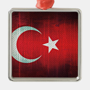 Stylized Flag Silbernes Ornament