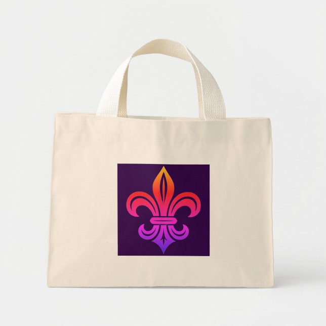 "Stylized Fleur-de-lis" Mini Stoffbeutel (Vorne)