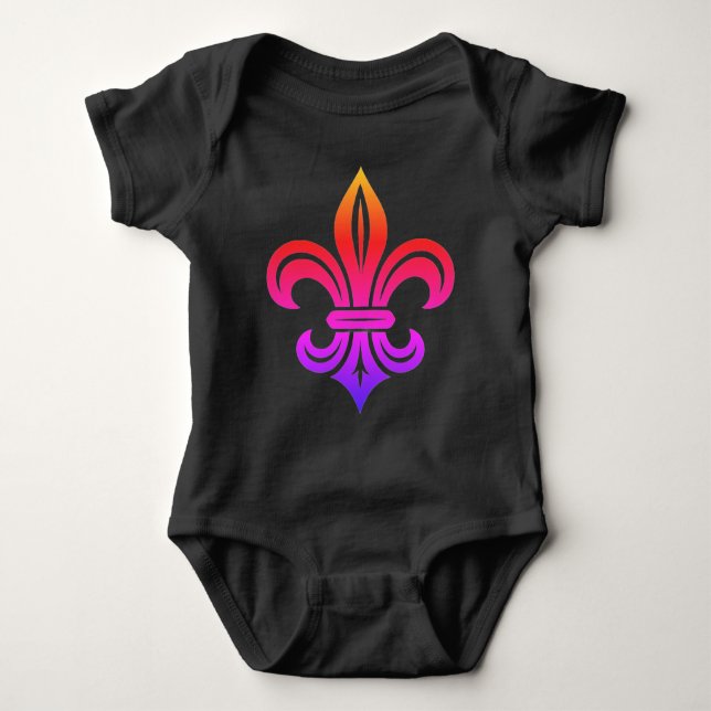 "Stylized Fleur-de-lis" T-Shirt Baby Strampler (Vorderseite)