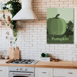 Stylized Green Pumpkin Autumn Canvas Print Leinwanddruck