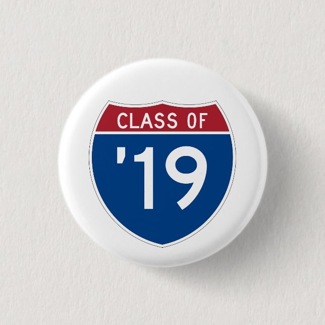 Stylized Interstate sign Class of 2019 Button (Vorderseite)