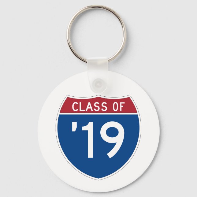 Stylized Interstate sign Class of 2019 Schlüsselanhänger (Vorderseite)