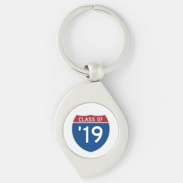 Stylized Interstate sign Class of 2019 Schlüsselanhänger (Vorderseite)