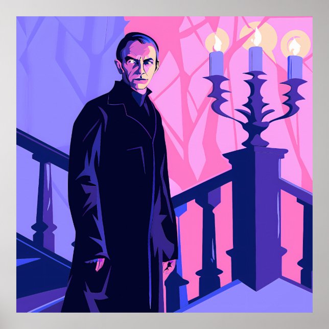 Stylized Portrait of a Stern Man Poster (Vorne)