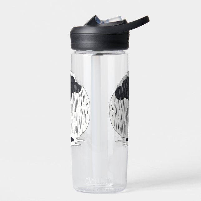 Stylized Rain Cloud with Falling Rain and Puddle Trinkflasche (Links)