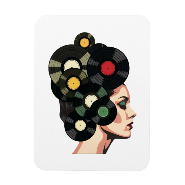 Stylized Retro Vinyl Record Poster Art Magnet (Vertikal)