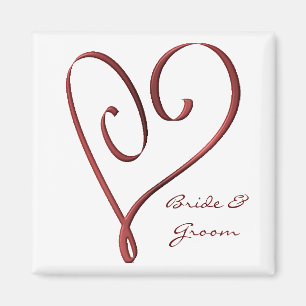 Stylized rote Herz-Gastgeschenk Hochzeit KRW Magnet