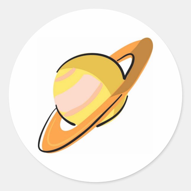 Stylized Saturn Runder Aufkleber (Vorderseite)