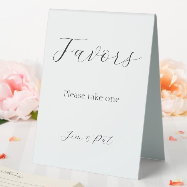 Stylized Script Wedding Favors Tischaufsteller (In Situ (Hochzeit))