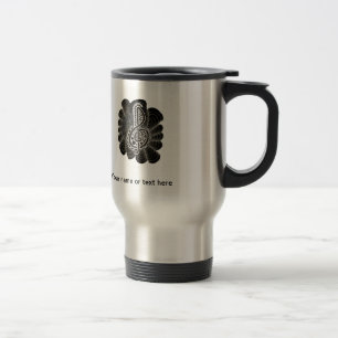 Stylized White on Black Treble Schlüssel Music Doo Reisebecher