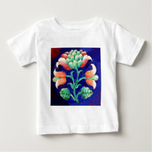 STYLIZIERTE BLUME / ROTES PINK GREEN BLUE FLORAL BABY T-SHIRT
