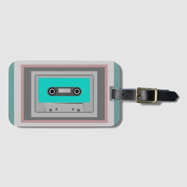 STYLIZIERTER AUDIO CASSETTE TAPE GEPÄCKANHÄNGER (Vorderseite (Horizontal))