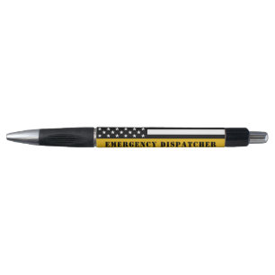 Stylo 911 Emergency Dispatcher USA Drapeau mince Gold Li