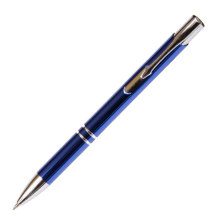 Stylo à bille promotionnel en aluminium bleu perso