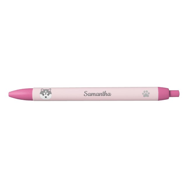 Stylo à chien rose personnalisé (Devant)