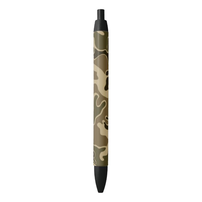 Stylo à encre noire motif Camo (devant Vertical)