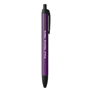 Stylo à encre personnalisé rayé noir et violet