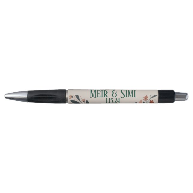 Stylo à fleurs vert (Devant)