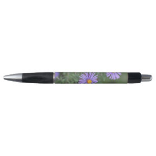 Stylo à fleurs violettes