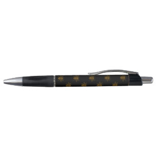 Stylo Abeilles métalliques d'aluminium d'or sur le noir