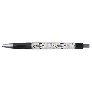 Stylo Abstrait Gris jaune noir gris sans joint motif flo