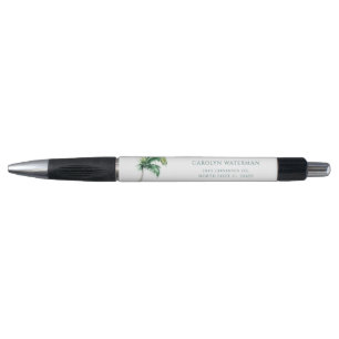 Stylo Adresse de retour tropical arbre à palme aquarelle
