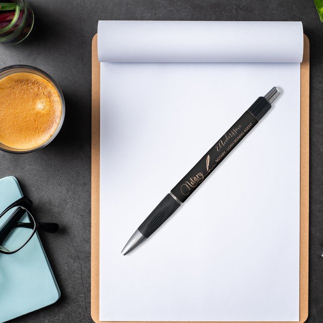Stylo Agent de signature de crédit noir rose or (Créateur téléchargé)