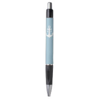 Ancre bleu-clair décorée d'un monogramme
