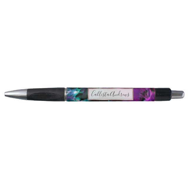 Stylo Artsy Abstrait moderne noir pourpre teint teinture (Devant)