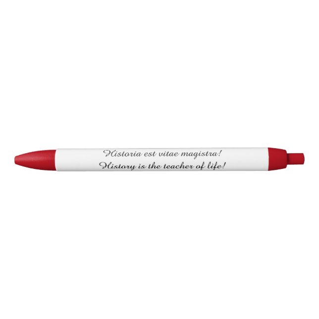 Stylo avec le proverbe latin (l'histoire est le (Devant)