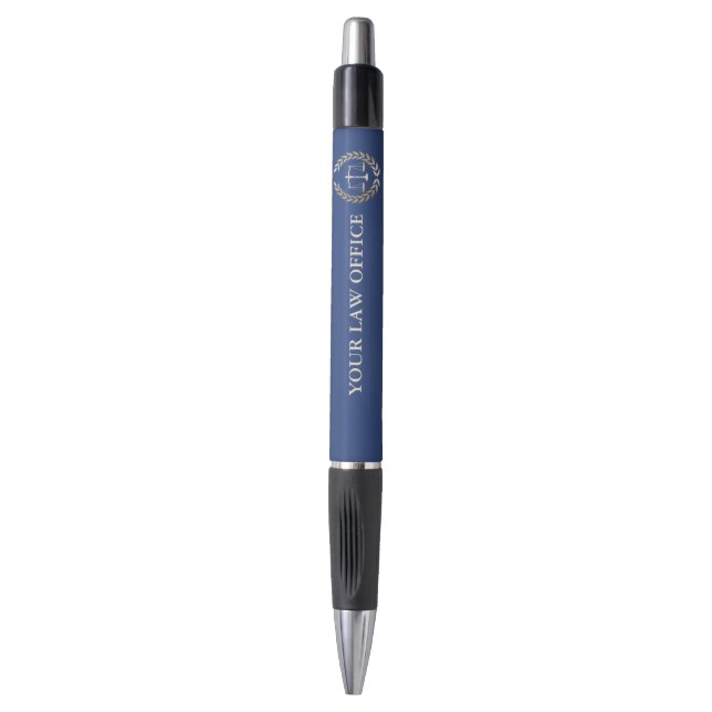 Stylo Avocat d'échelle d'or de bleu royal d'avocat (Devant (Vertical))