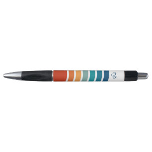 Stylo Bandes colorées rétro Motif avec n'importe quel mo