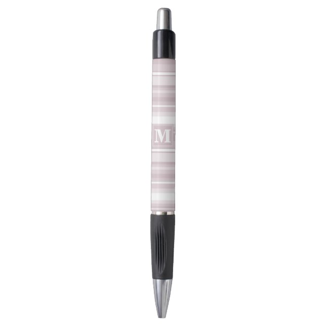 Stylo Bandes de quartz roses monogrammes (Devant (Vertical))