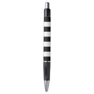 Stylo Bandes noires et blanches, Motif rayé, Lignes