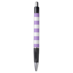 Stylo Bandes pourpres, Blancs, Motif rayé